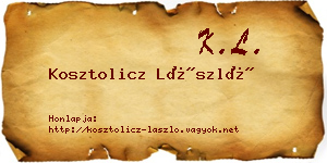 Kosztolicz László névjegykártya