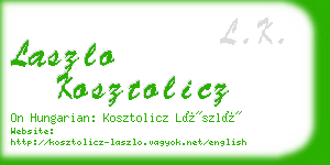laszlo kosztolicz business card